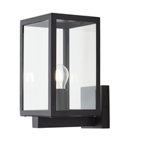 Cetus Glass Panel Outdoor Wall Light - Black