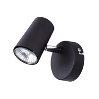 Chobham Industrial Style Single Adjustable Spotlight Wall Light - Black