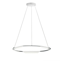 Chrome Ring LED Ceiling Pendant - White