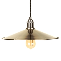 Ciana Wide Fishermans Style Diner Shade - Antique Brass