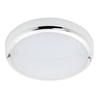 Circular LED Opal Flush Ceiling or Wall Light - Chrome