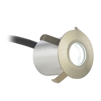 Circular Recessed Cool LED Kitchen Plinth and Outdoor Decking Light - Brushed Steel