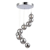 Cluster Pendant Light with Smoked Glass Ball Shades - Chrome Orb 3 Light
