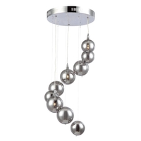 Cluster Pendant Light with Smoked Glass Ball Shades - Chrome Orb 3 Light