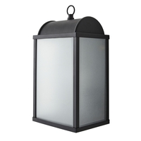 Cohn Box Frame Frosted Glass Outdoor Wall Light - Black