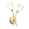 Cora 2 Light Bathroom Tangle Wall Light with Clear Shades - Satin Brass
