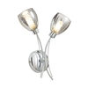 Cora 2 Light Bathroom Tangle Wall Light with Smoked Shades - Chrome