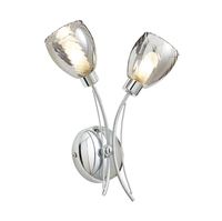 Cora 2 Light Bathroom Tangle Wall Light with Smoked Shades - Chrome