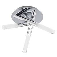 Cross 3 Light Bathroom Semi Flush Ceiling Light - Chrome