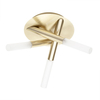 Cross 3 Light Bathroom Semi Flush Ceiling Light - Satin Brass