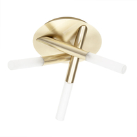 Cross 3 Light Bathroom Semi Flush Ceiling Light - Satin Brass