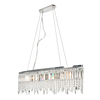 Crystal 5 Light Ceiling Pendant Bar with Droplets - Chrome