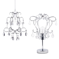 Crystal Effect Table Lamp and Easy to Fit Shade - Chrome
