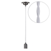 Decorative Twisted Braided Cable Black Nickel Light Fitting - Grey