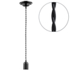 Decorative Twisted Braided Cable Nickel Light Fitting - Black
