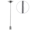Decorative Twisted Braided Cable Nickel Light Fitting - Herringbone Black & White