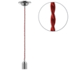 Decorative Twisted Braided Cable Nickel Light Fitting - Red