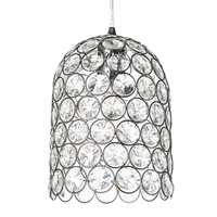 Deena 1 Light Domed Crystal Effect Ceiling Pendant - Black Chrome