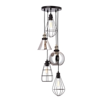 Drax Caged Ceiling Cluster Pendant - Bronze
