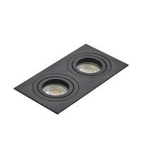 Evra Double Rectangle Adjustable Recessed Downlighter - Matte Black