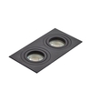 Evra Double Rectangle Adjustable Recessed Downlighter - Matte Black