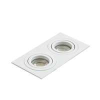 Evra Double Rectangle Adjustable Recessed Downlighter - White