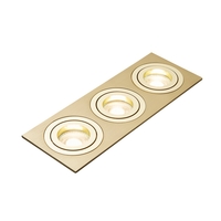 Evra Triple Rectangle Adjustable Recessed Downlighter - Brass