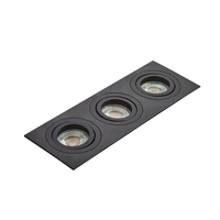 Evra Triple Rectangle Adjustable Recessed Downlighter - Matte Black