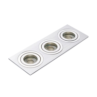 Evra Triple Rectangle Adjustable Recessed Downlighter - Silver