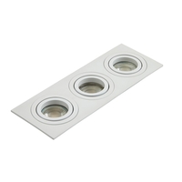 Evra Triple Rectangle Adjustable Recessed Downlighter - White
