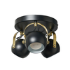 Eyeball 3 Light Adjustable Ceiling Spotlight Plate - Black & Brass