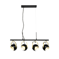 Eyeball 4 Light Adjustable Diner Bar Pendant - Black