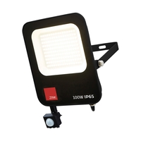Faulkner 100 Watt LED Outdoor Flood Light with PIR Sensor - Black