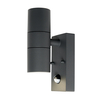 Fibo Outdoor Up & Down Carbon Fibre Wall Light with PIR Sensor - Anthracite