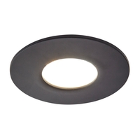 Fixed LED Fire Rated IP65 Recessed Downlight - Satin Black