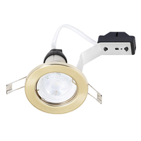 Fixed Recessed GU10 Downlight with LED Bulb - Brushed Brass