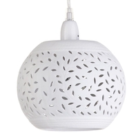 Floral Cut Out Easy to Fit Ceiling Shade - White