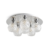Flush Ceiling Light Florentine 6 Light Swirl Chrome