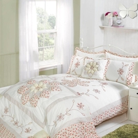 Folky Puffball Single Duvet Set - Red