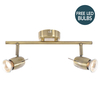 Frank 2 Light Adjustable Ceiling Spotlight Bar with Free LED