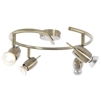 Frank 4 Light Spiral Ceiling Spotlight - Antique Brass