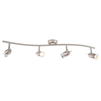 Frank 4 Light Wavey Ceiling Spotlight Bar - Satin Nickel