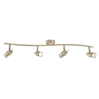 Frank 4 Light Wavy Ceiling Spotlight Bar - Antique Brass
