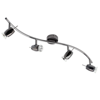 Frank 4 Light Wavy Ceiling Spotlight Bar - Black Nickel