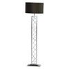 Gaius 1 Light Floor Lamp with Black Shade - Chrome