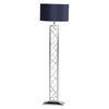 Gaius 1 Light Floor Lamp with Blue Shade - Chrome