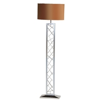 Gaius 1 Light Floor Lamp with Bronze Shade - Chrome