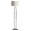 Gaius 1 Light Floor Lamp with Pearl Shade - Chrome