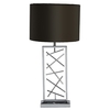 Gaius 1 Light Table Lamp with Black Shade - Chrome