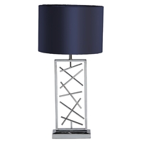 Gaius 1 Light Table Lamp with Blue Shade - Chrome